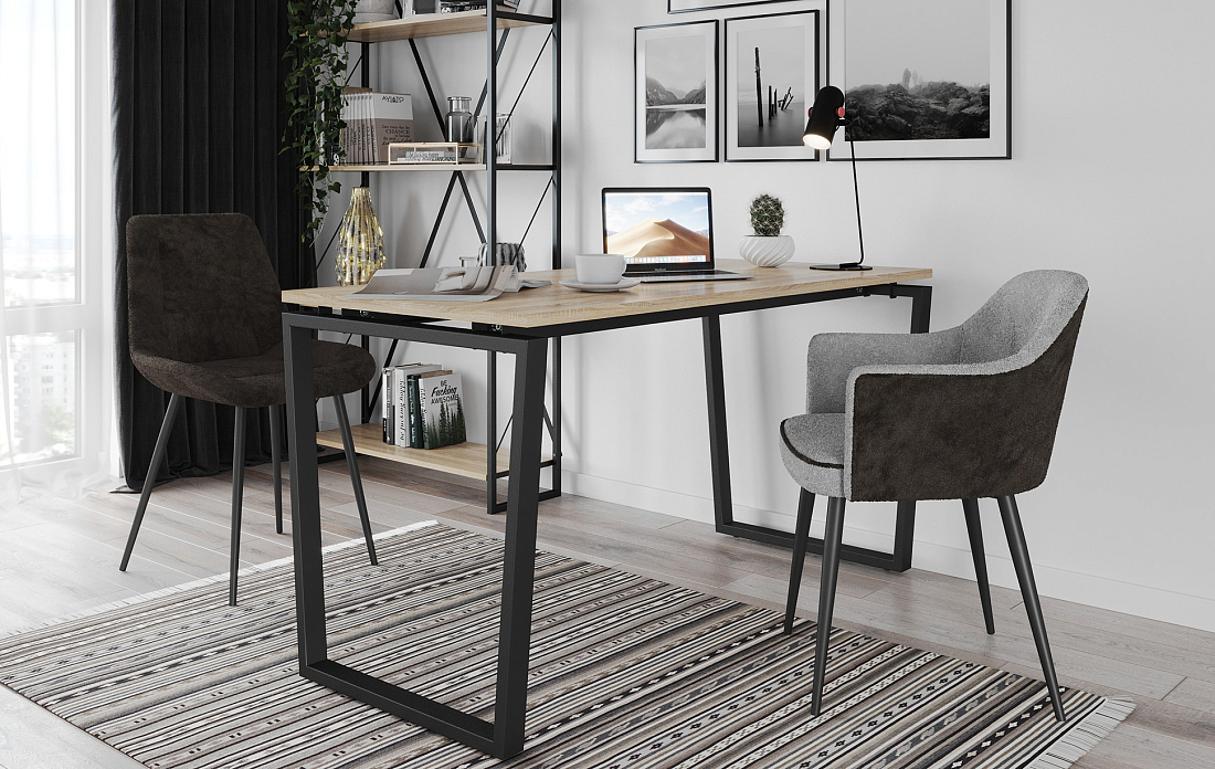 Стул Николь велюр Панда браун шоколад/Цвет металл черный